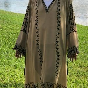 Black & Taupe BoHo Dress